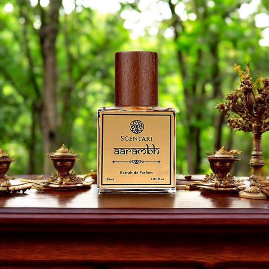 Firefly perfume bottle standing straight with wooden cap cylindrical, front view, bottle filled with (1)-Photoroom (2)